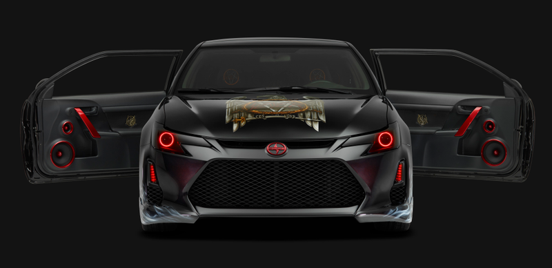 Illustration for article titled This Sick Slayer-Themed Scion tC Is Easily The Metalest Scion Ever
